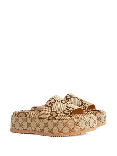 gucci gg flat sandals|gucci angelina 55mm platform sandals.